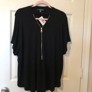 Black Zipper Blouse